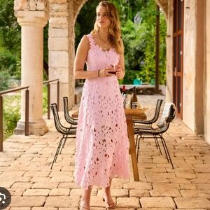 Nwt Sundance Sevilla Pink Floral Cutout Dress Size 8